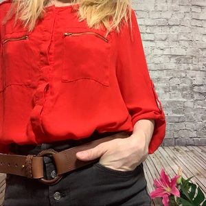 ‼️JUNIPER LN Maternity RED Top Size Large‼️